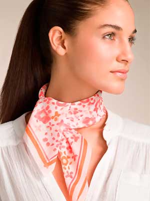 Женский шелковый платок на шею